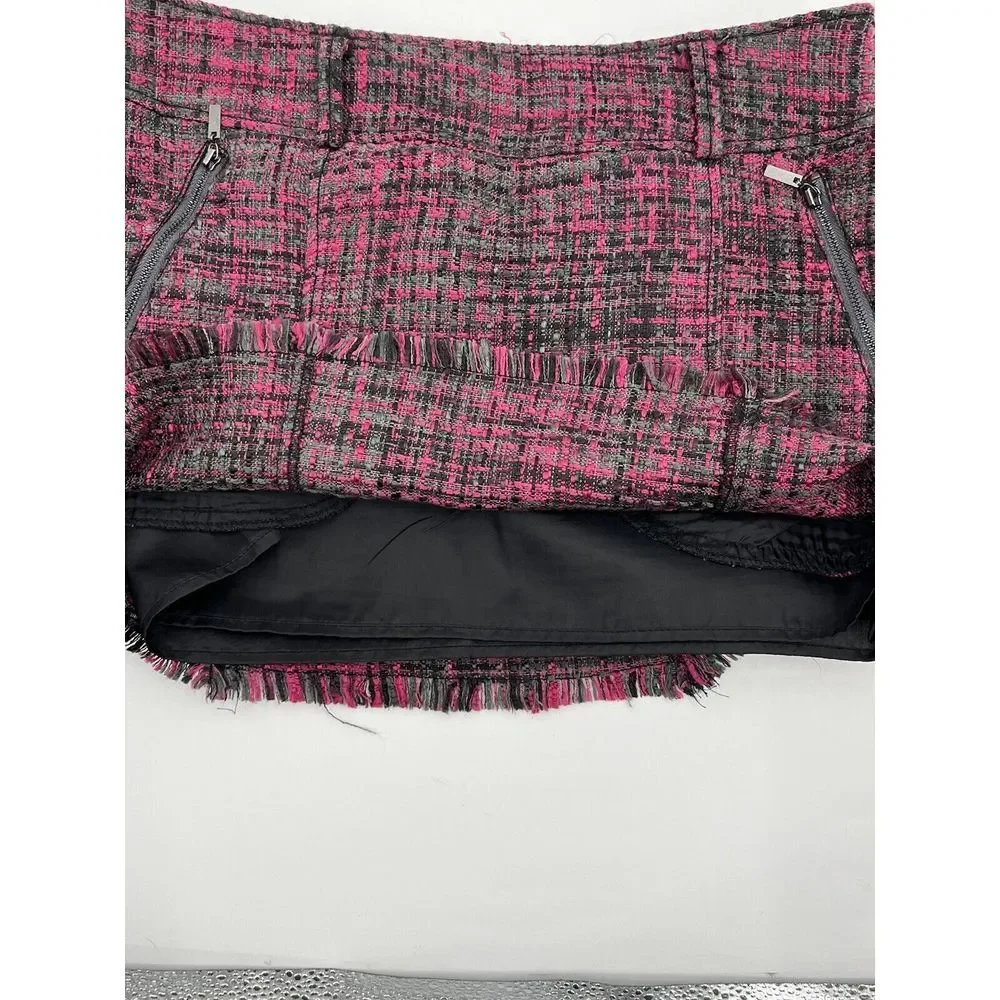 Guess Tweed Lined Mini Skirt Pink 29